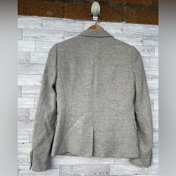 J. Crew School Boy Womens Notch Lapel Wool Herringbone Gray Blazer size O - Picture 4 of 15